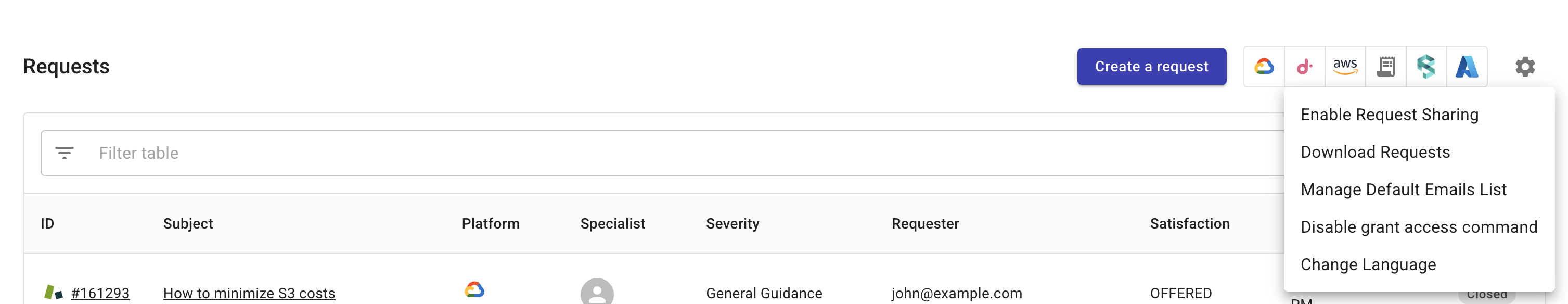 The Consulting and support page
