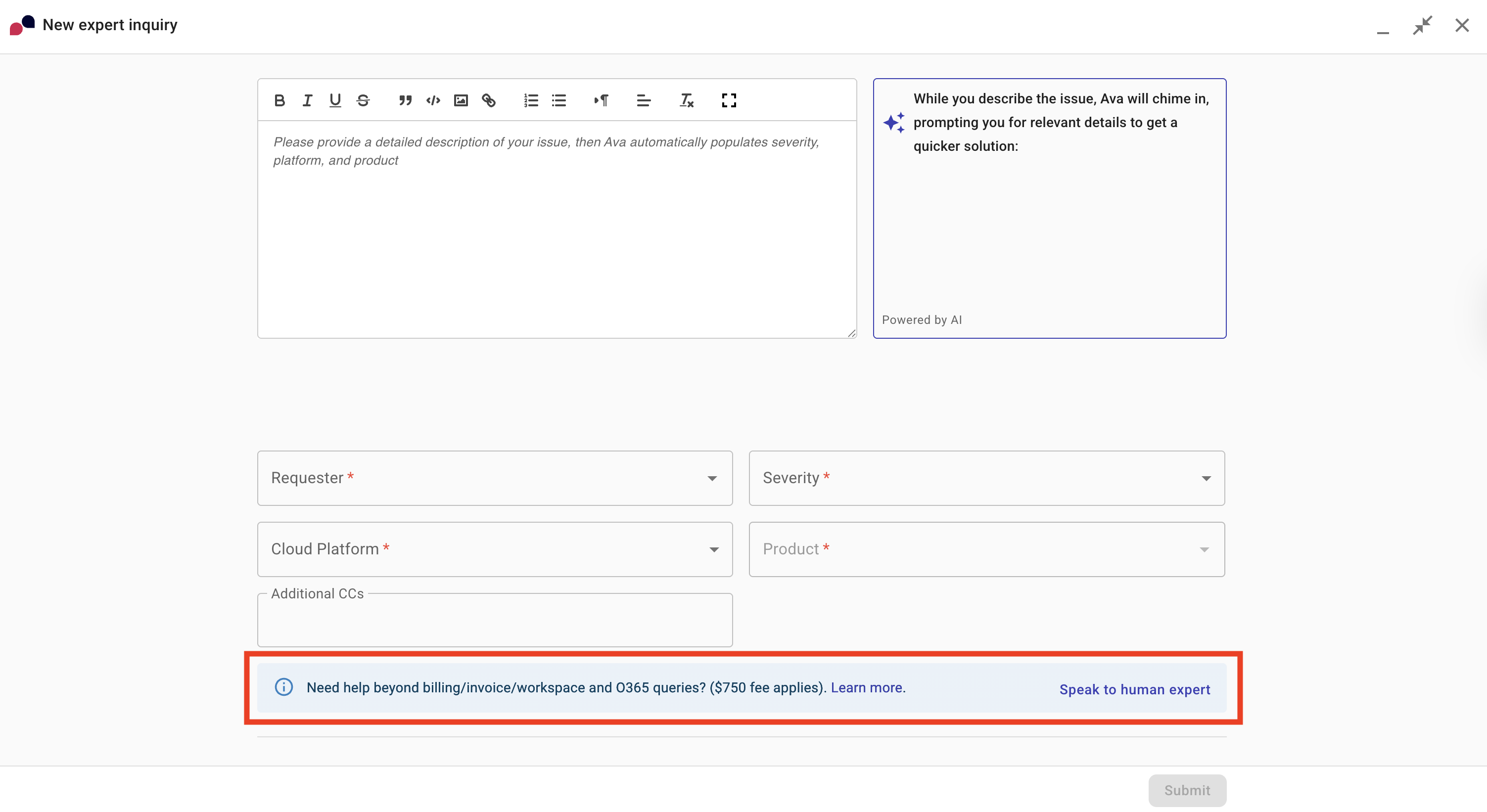 Speak to a human expert