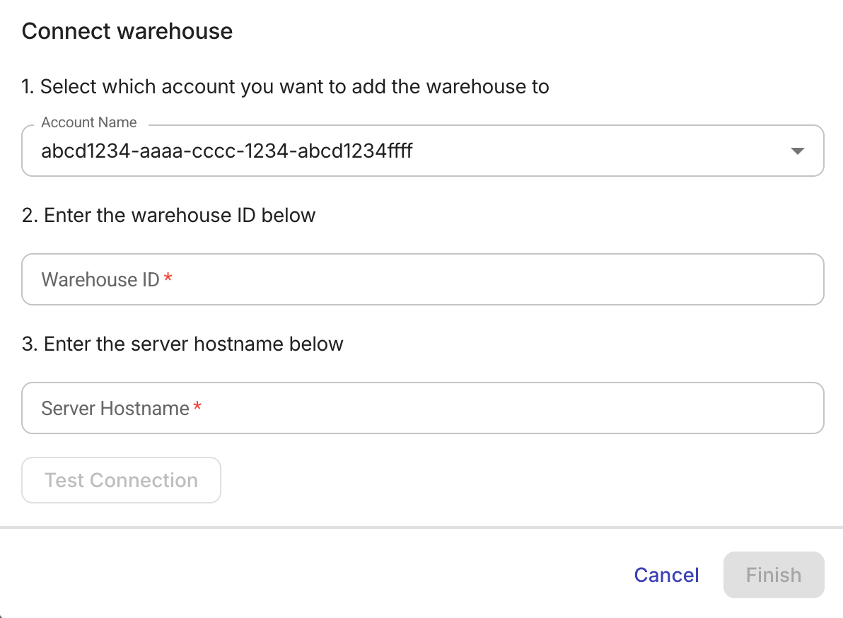 Add your Databricks warehouses