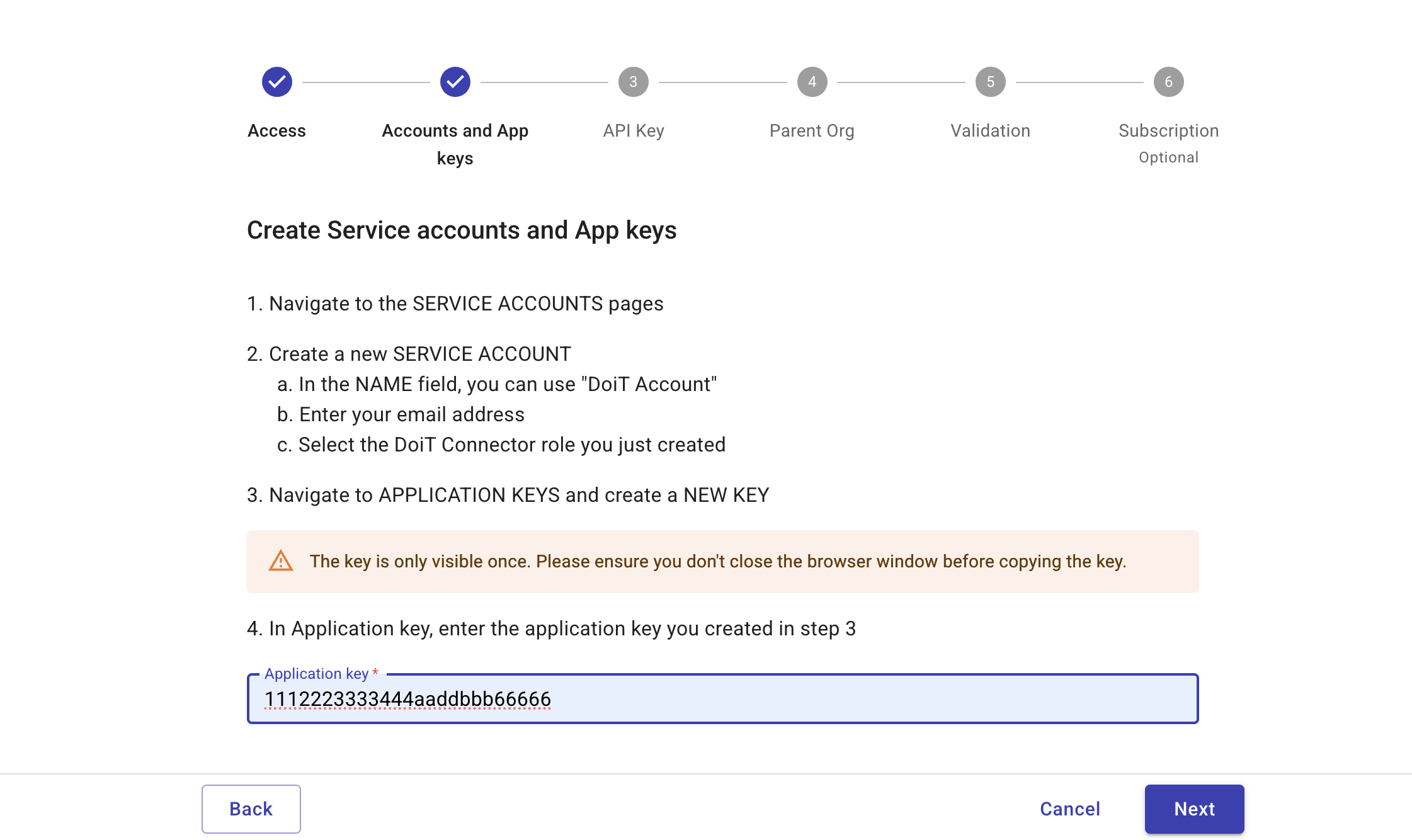 Datadog connection custom role