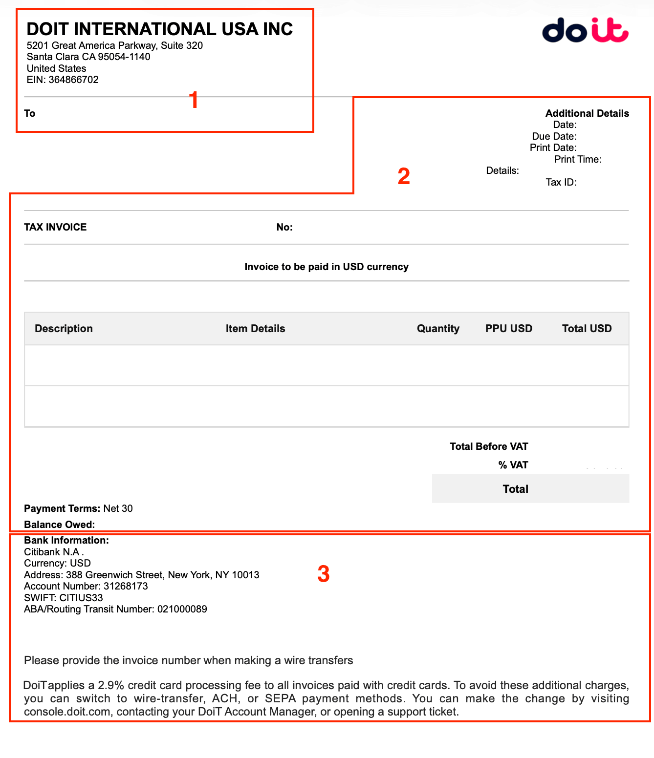 An example PDF invoice