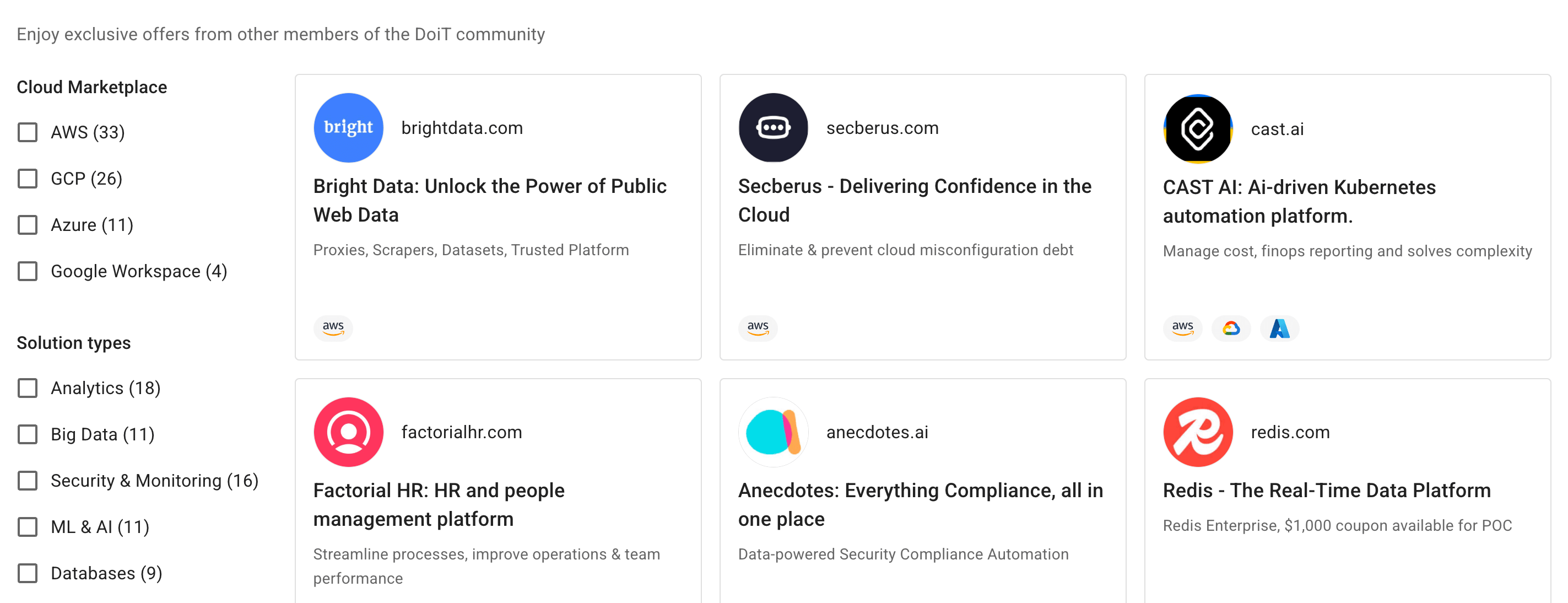 The ISV solutions page