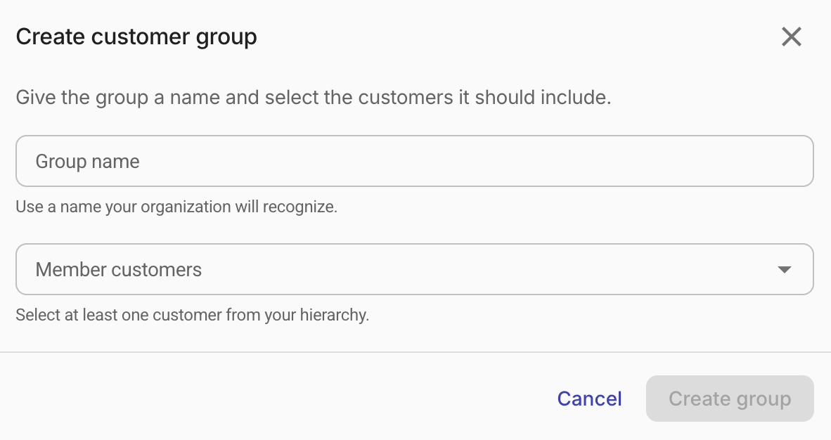 Create a customer group