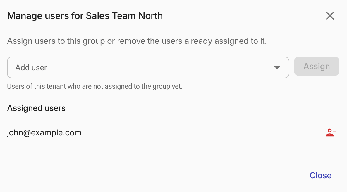 Manage customer group users
