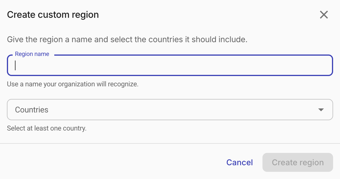 Create a region