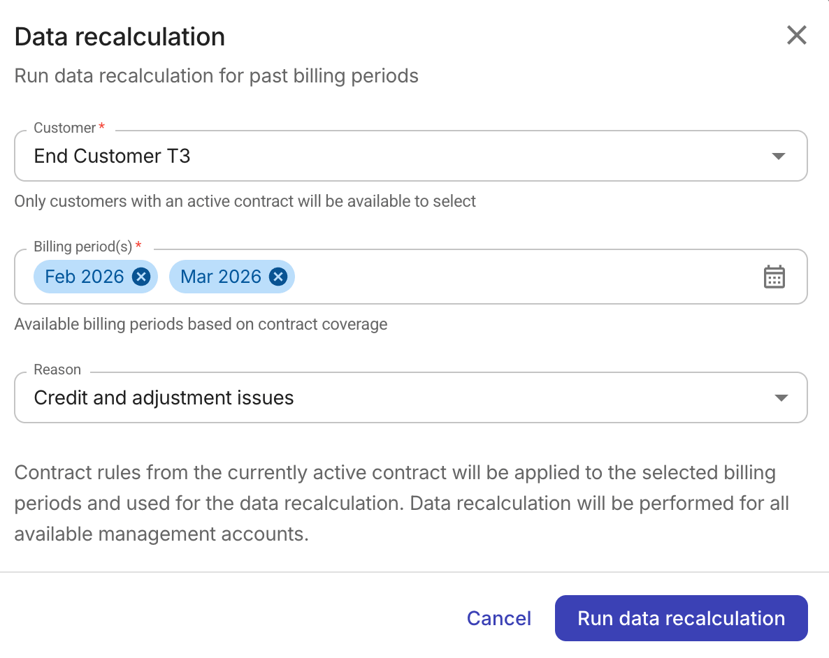 Run recalculation