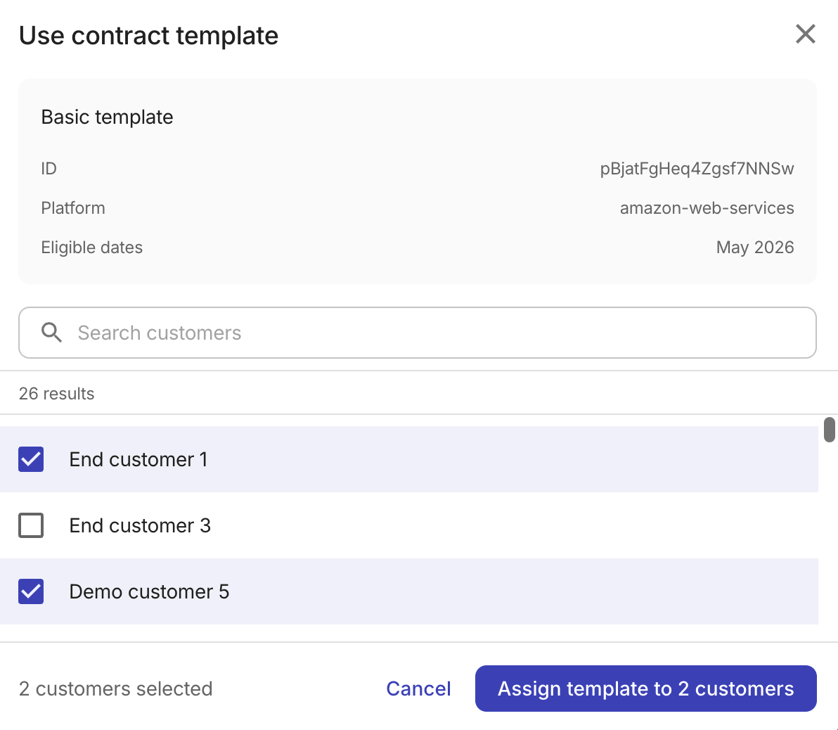 Use contract template