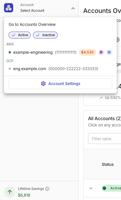 PerfectScale for Commitments Account sidebar