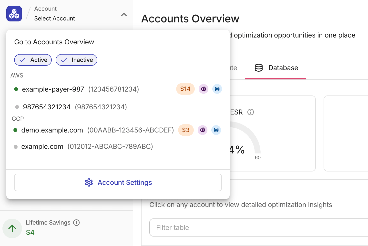 PerfectScale for Commitments Account sidebar
