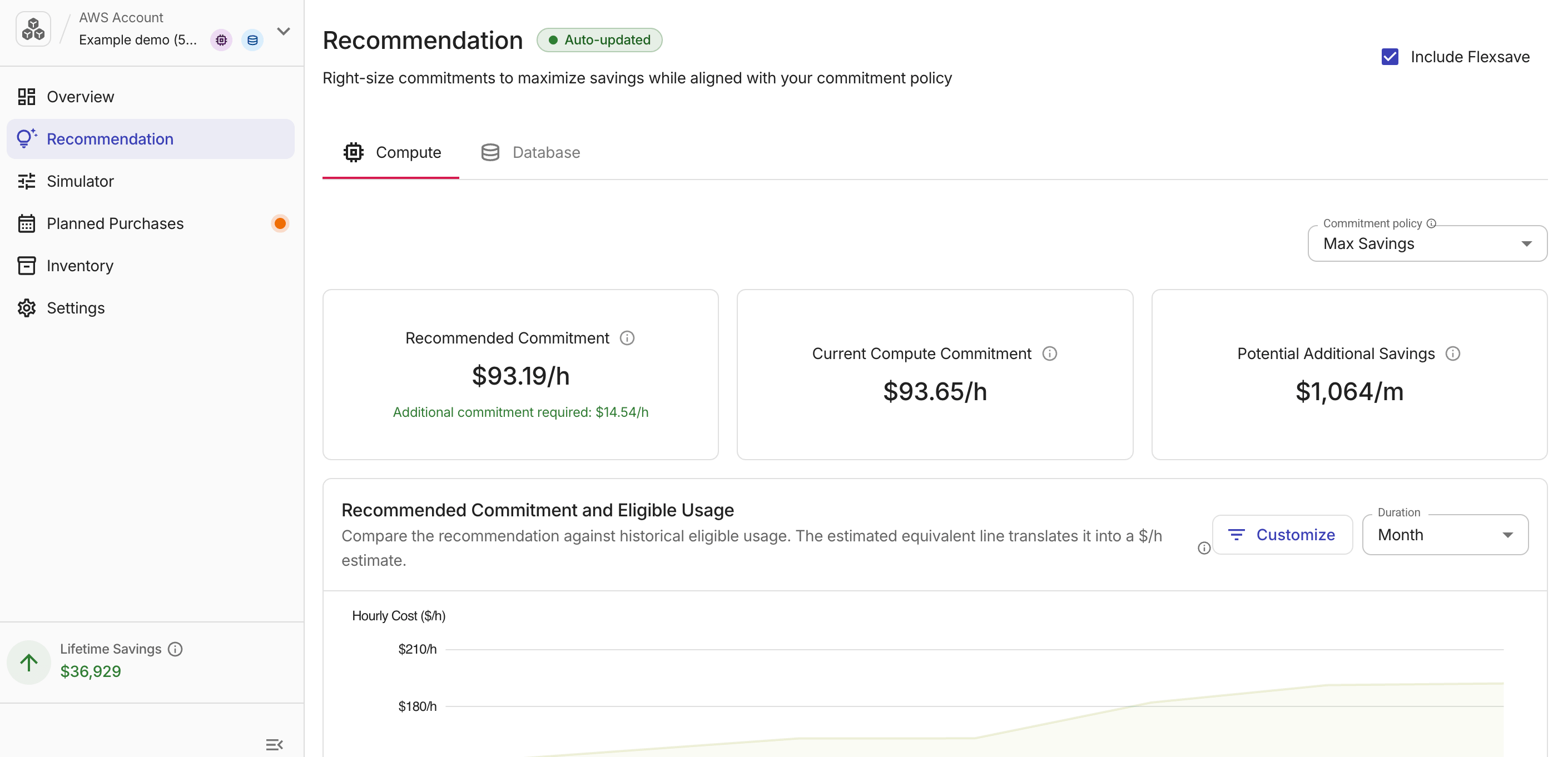 Recommendation tab overview
