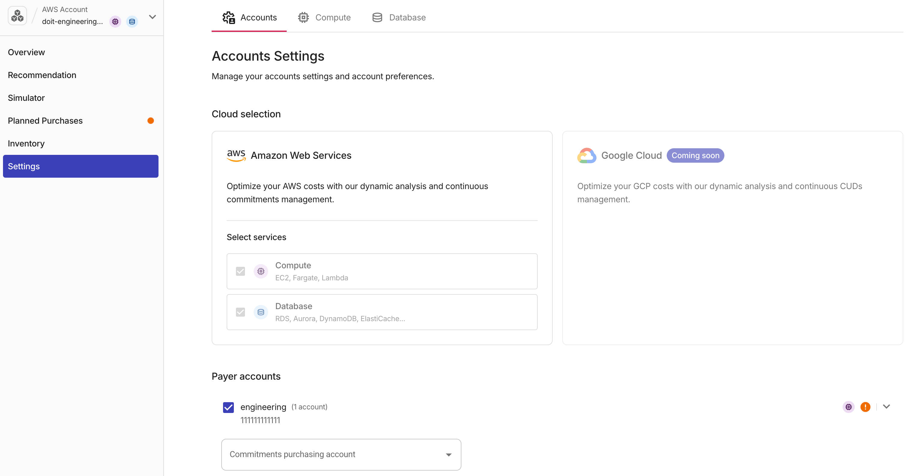 Settings tab