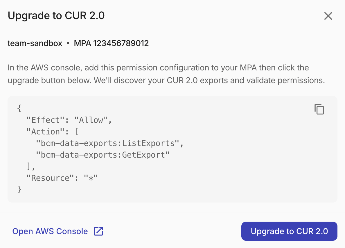 CUR 2.0 upgrade dialog
