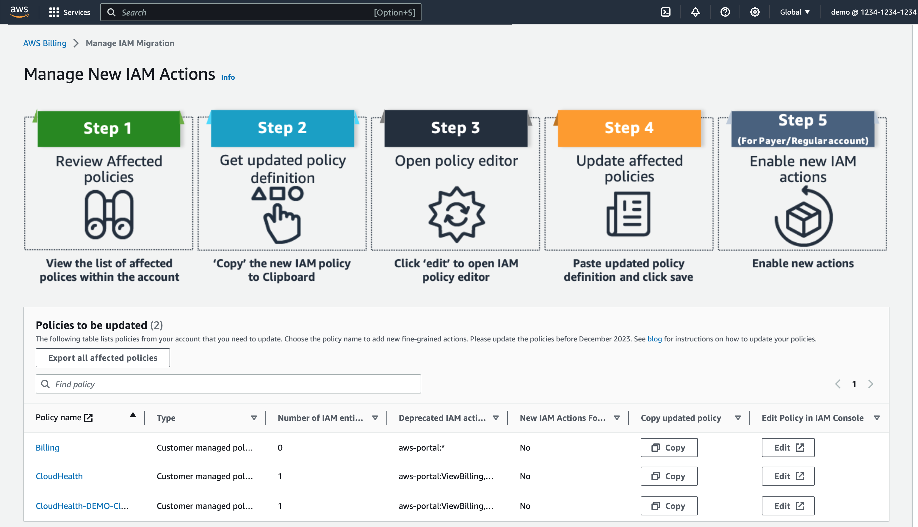 新しい IAM アクションを管理