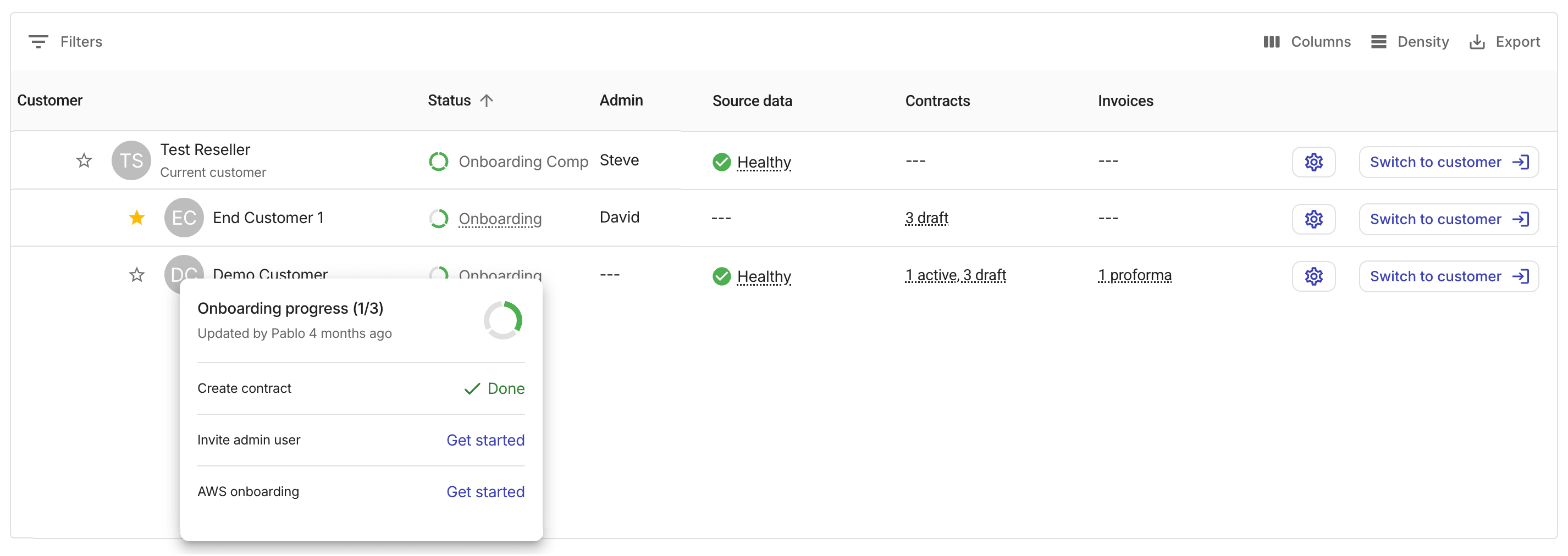 Onboarding progress bar