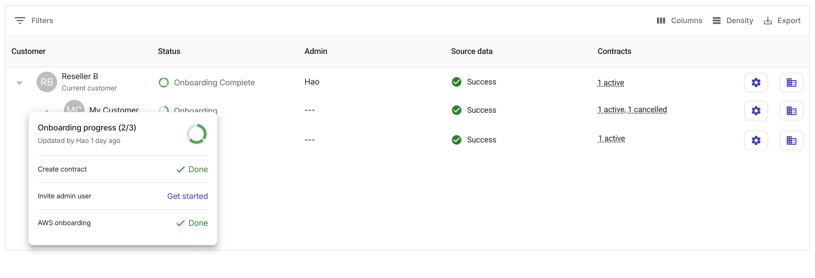 Onboarding progress bar