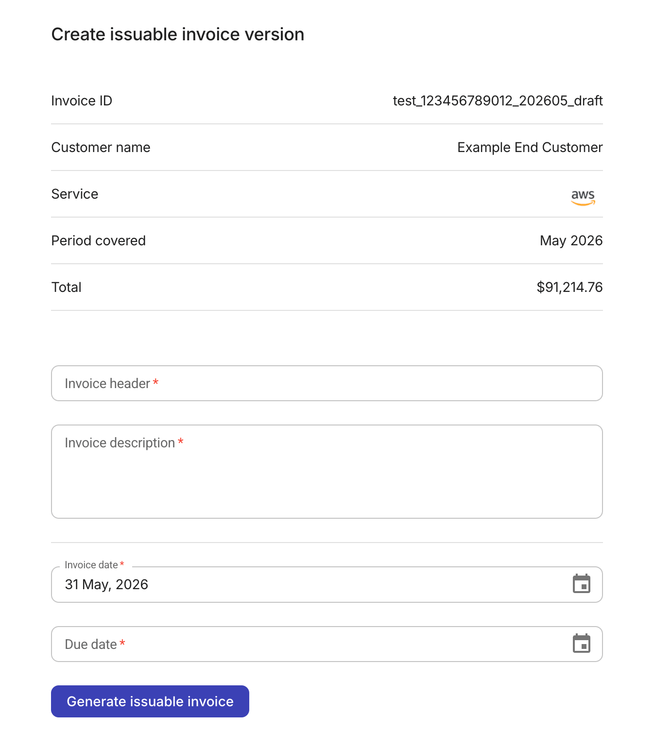 Generate issuable version