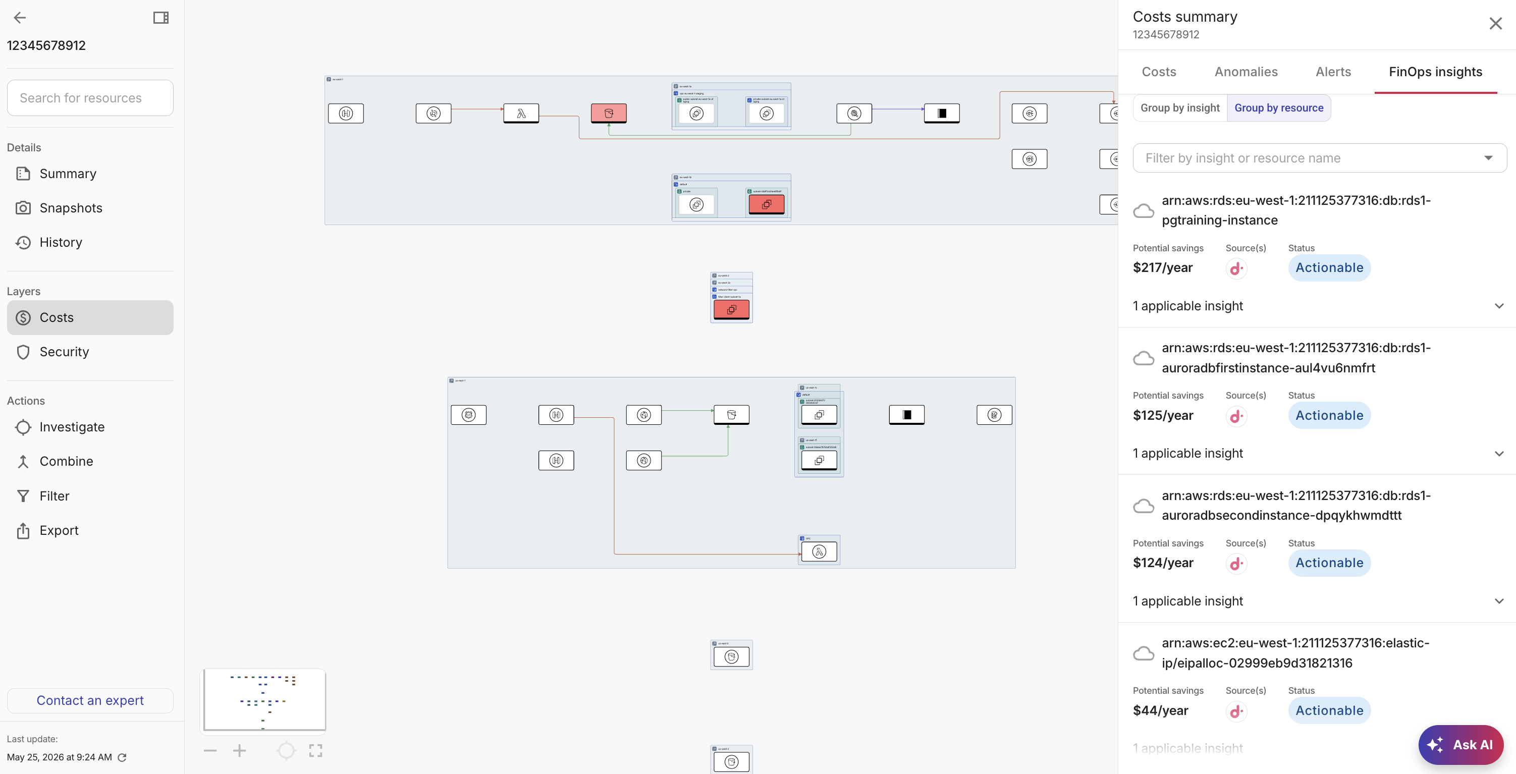 Group insights by resource