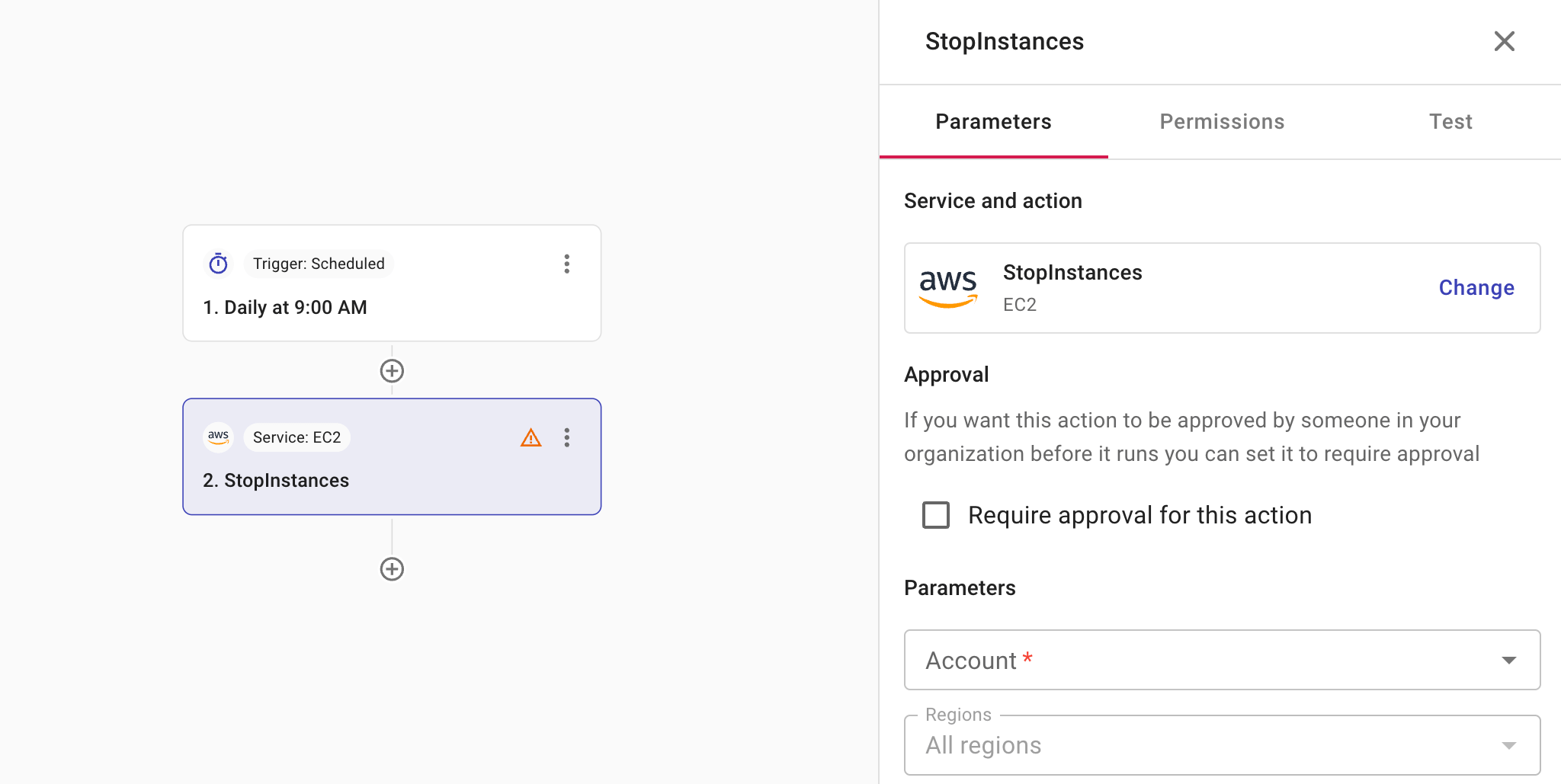 Action configuration
