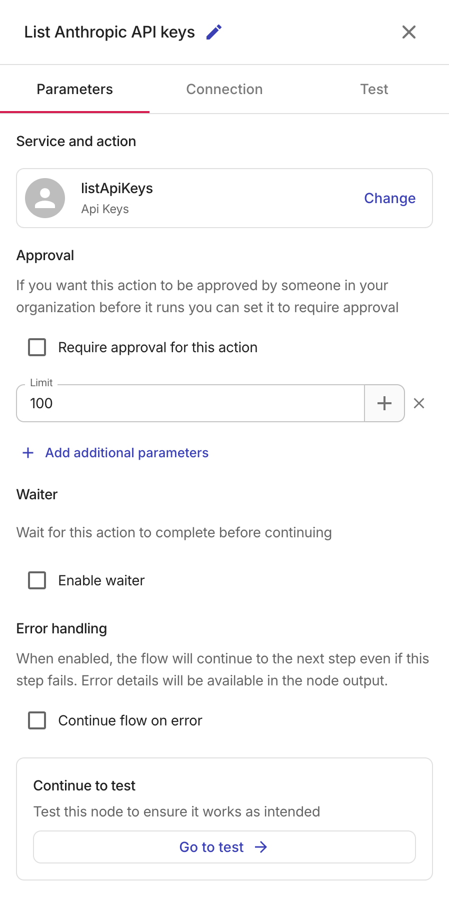 List Anthropic API keys configuration