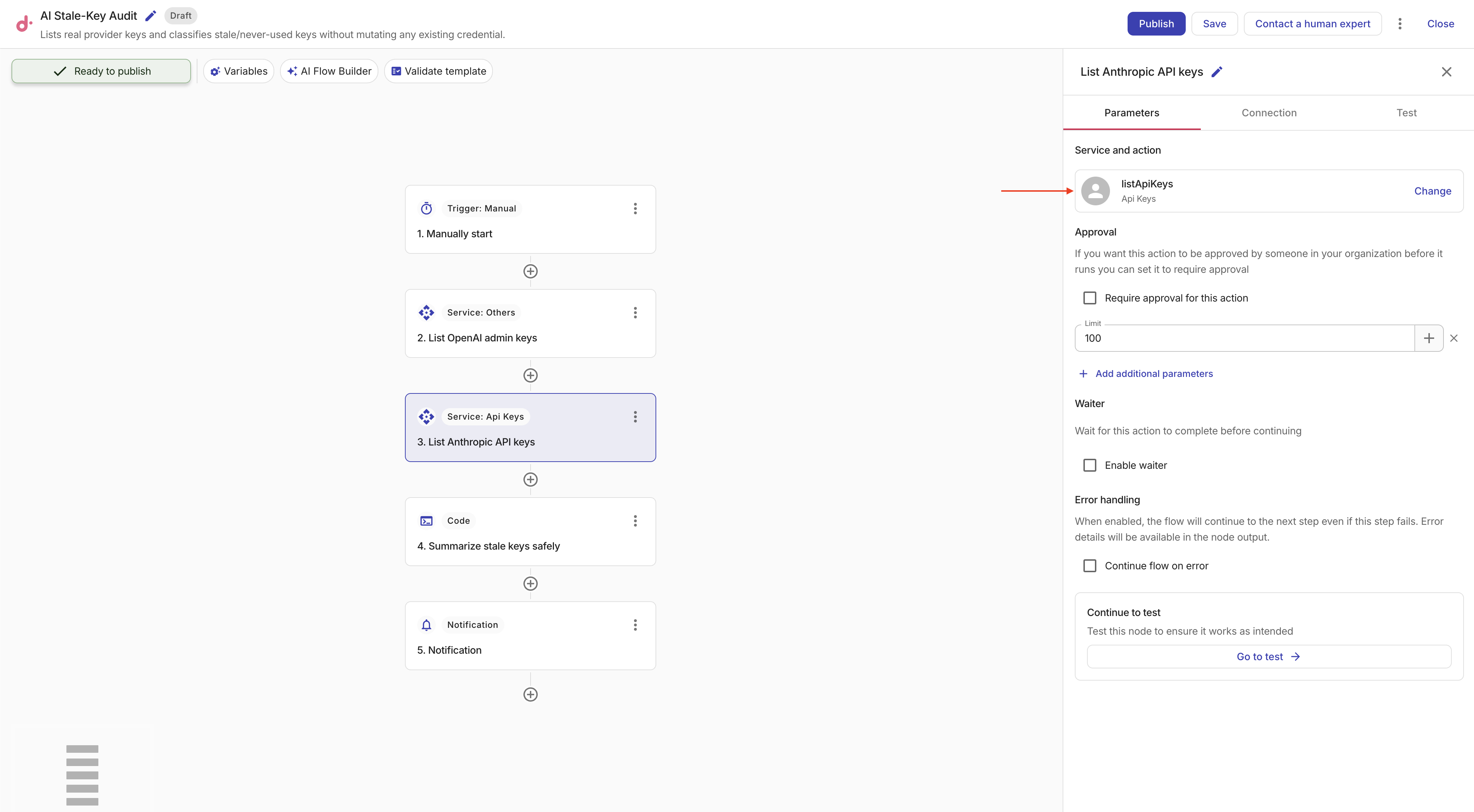 Search for an Anthropic Admin API action