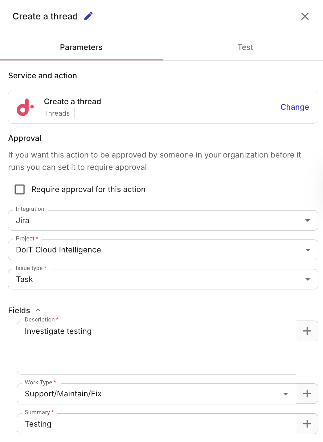 Create a Jira thread