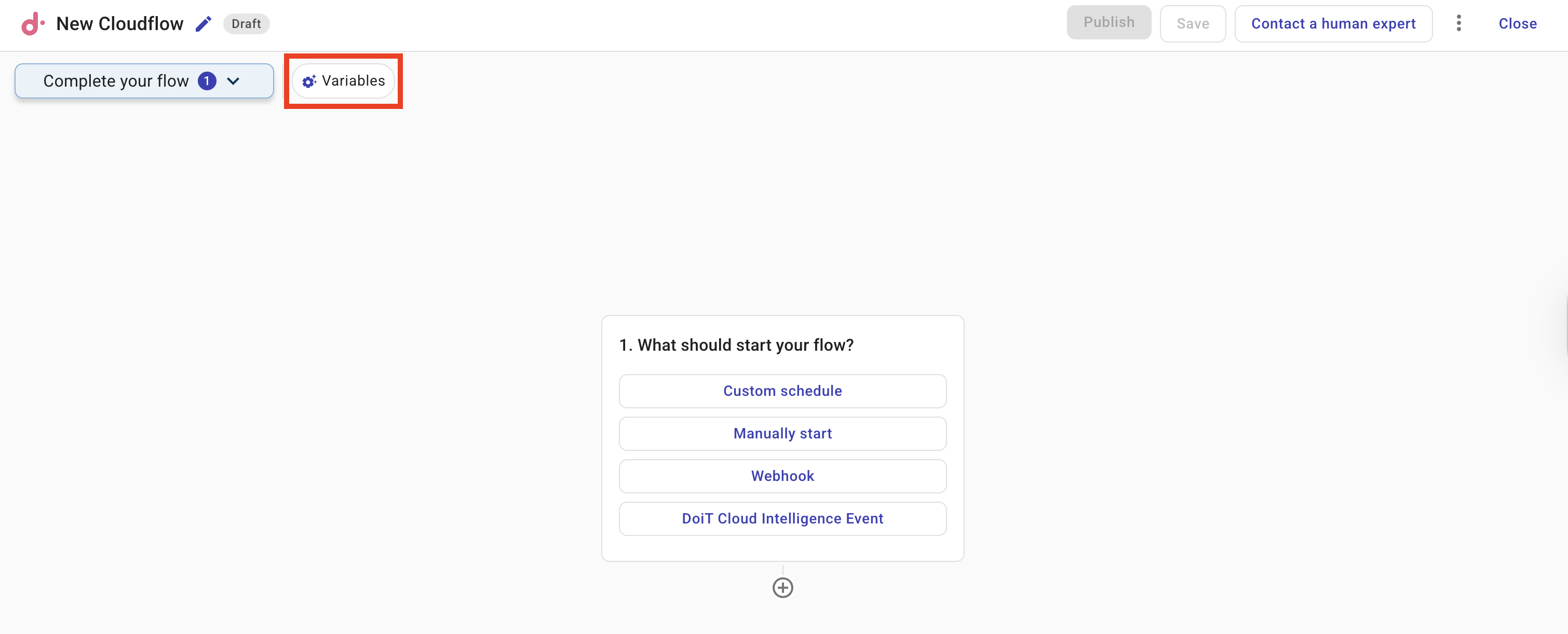 Create a variable from a CloudFlow