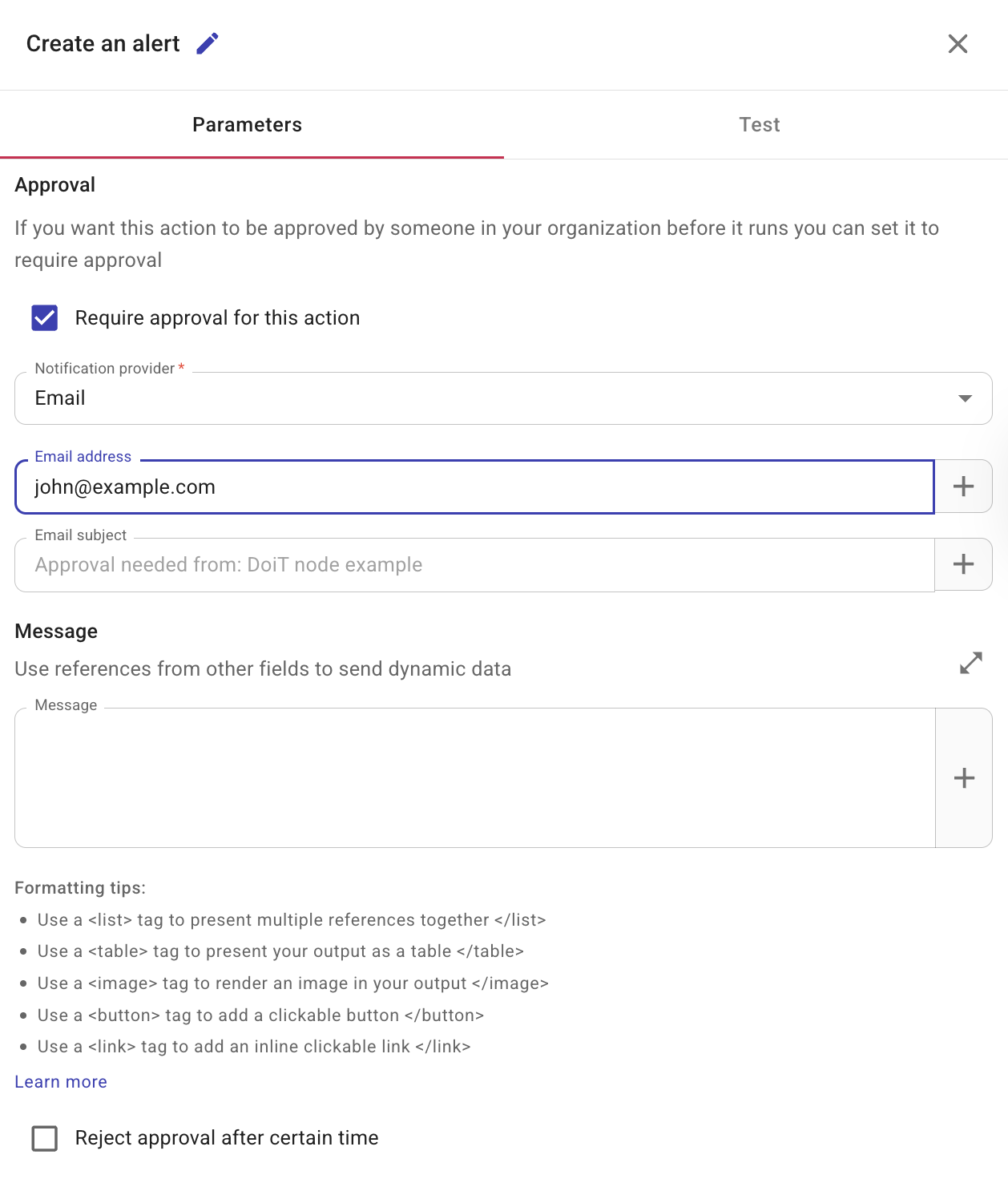 Require approval for DoiT action