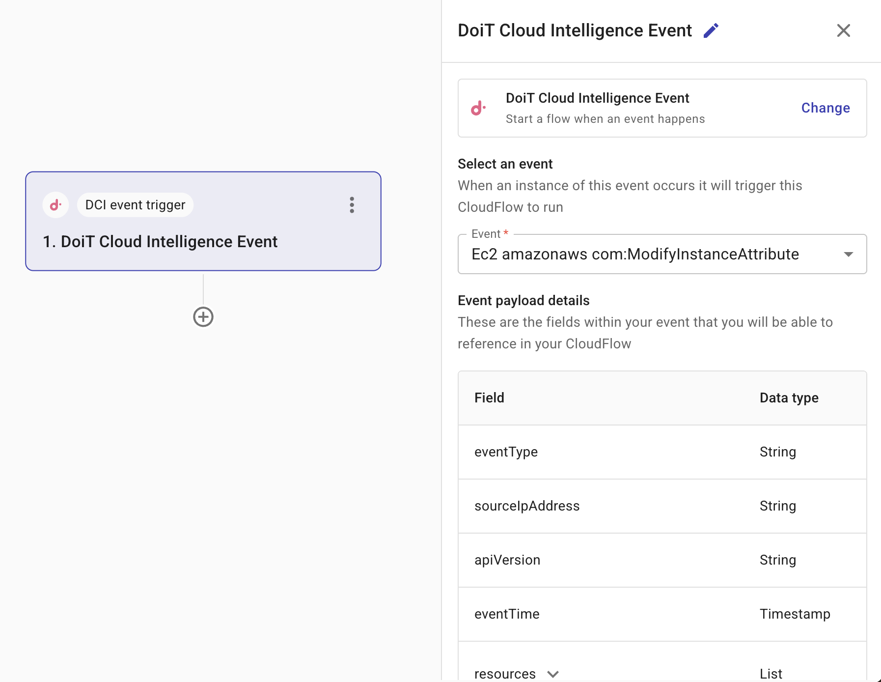 イベントトリガーの設定