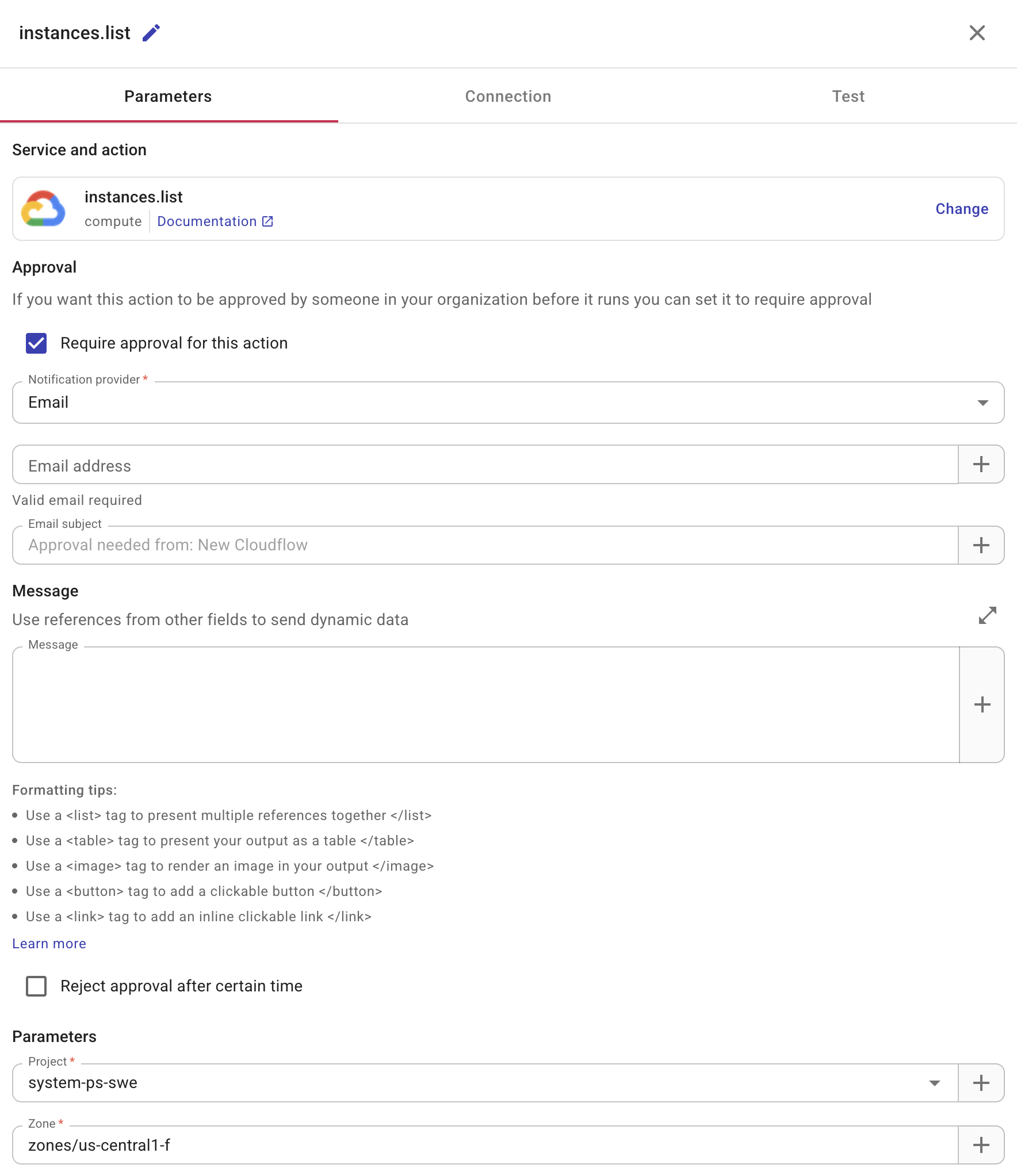 Require approval for a GCP action