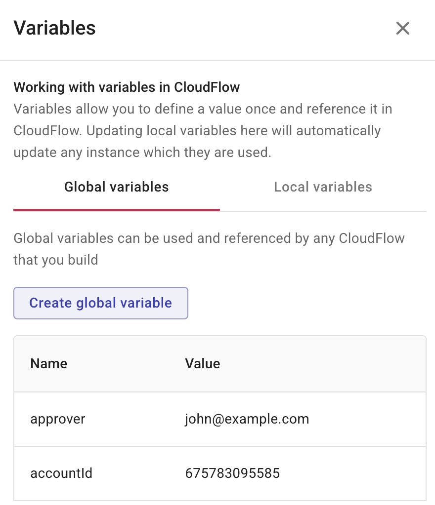 Create a global variable from a CloudFlow