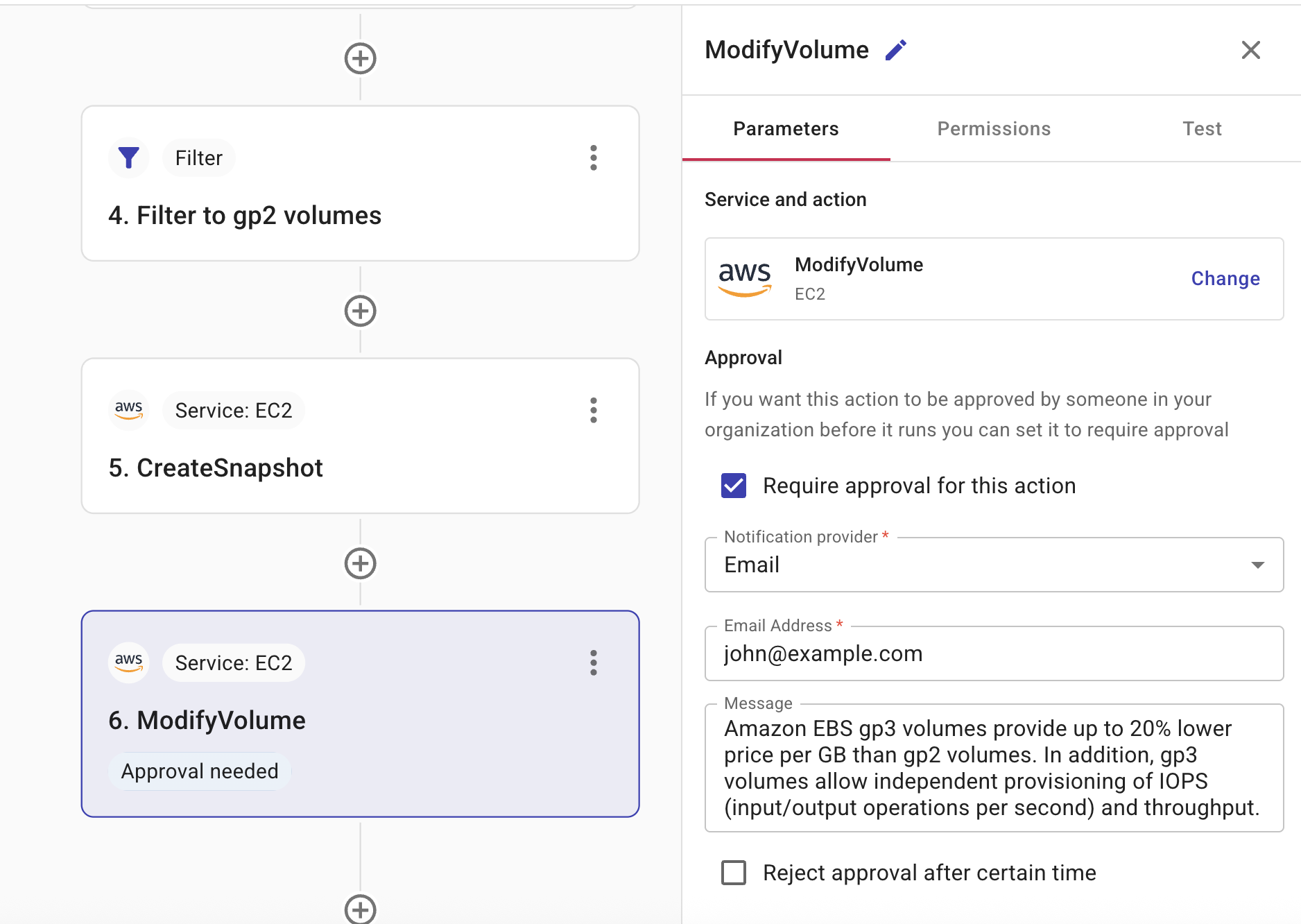 Modify volume config