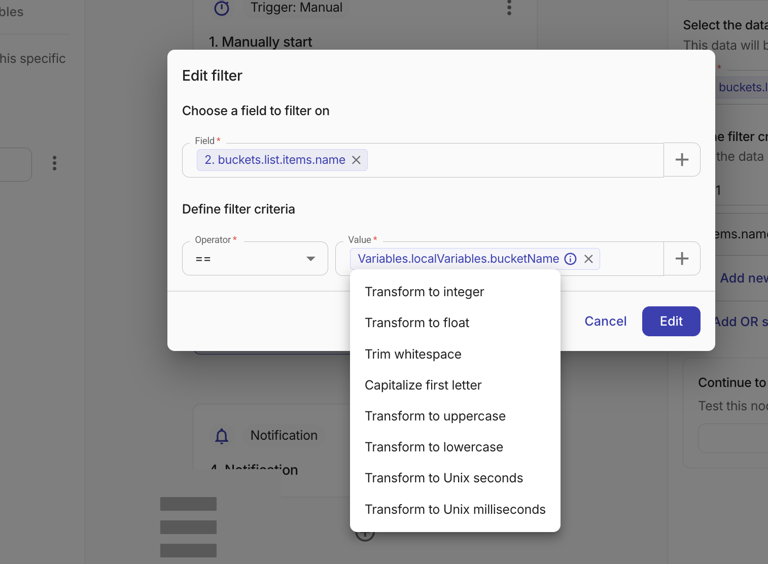 CloudFlow reference transformation