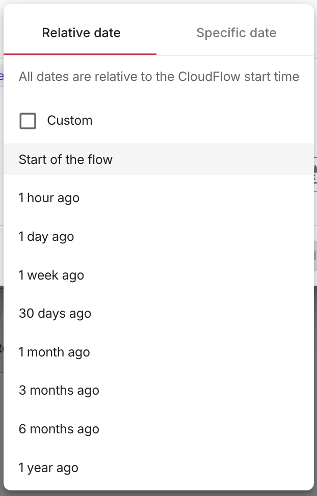Node parameter/filter value timestamp picker