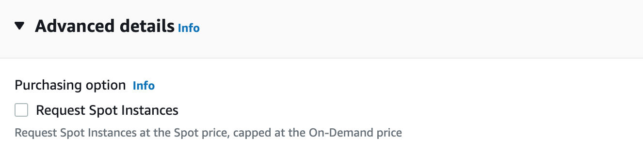 A screenshot showing AWS Launch Template purchasing option