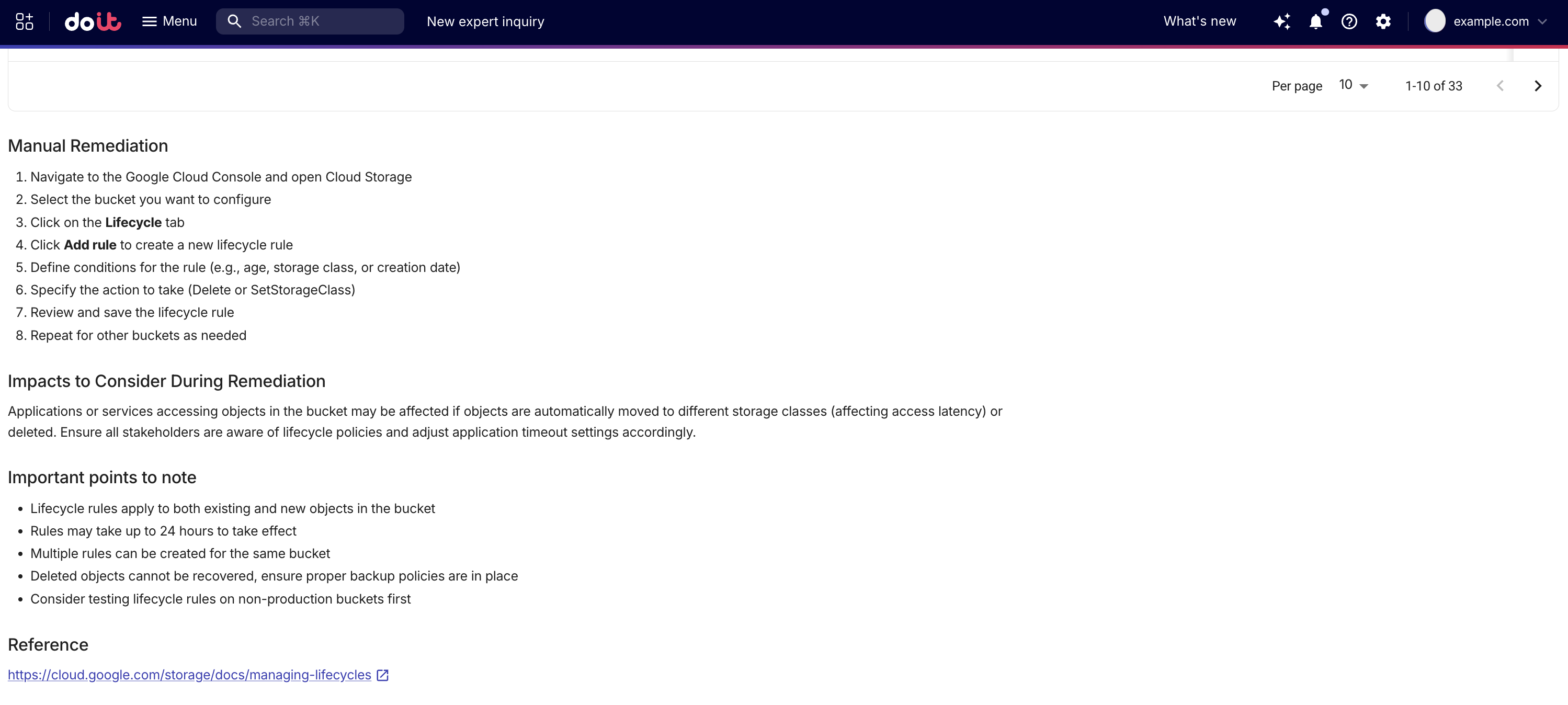 Composer Insight remediation details page.