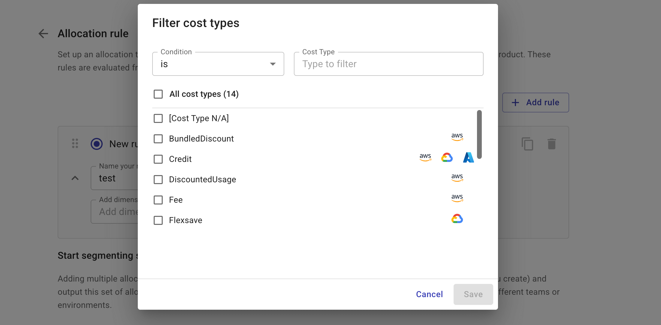 Filter dimension results