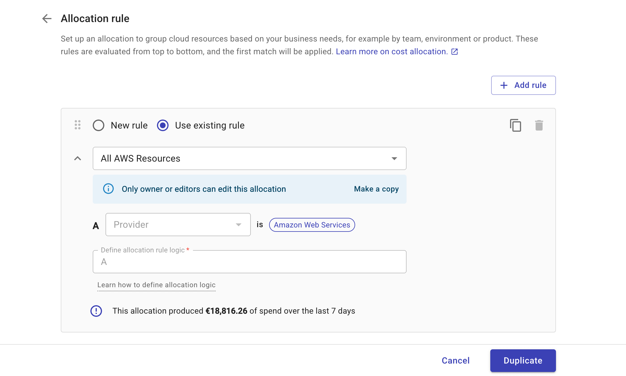 Use an existing rule