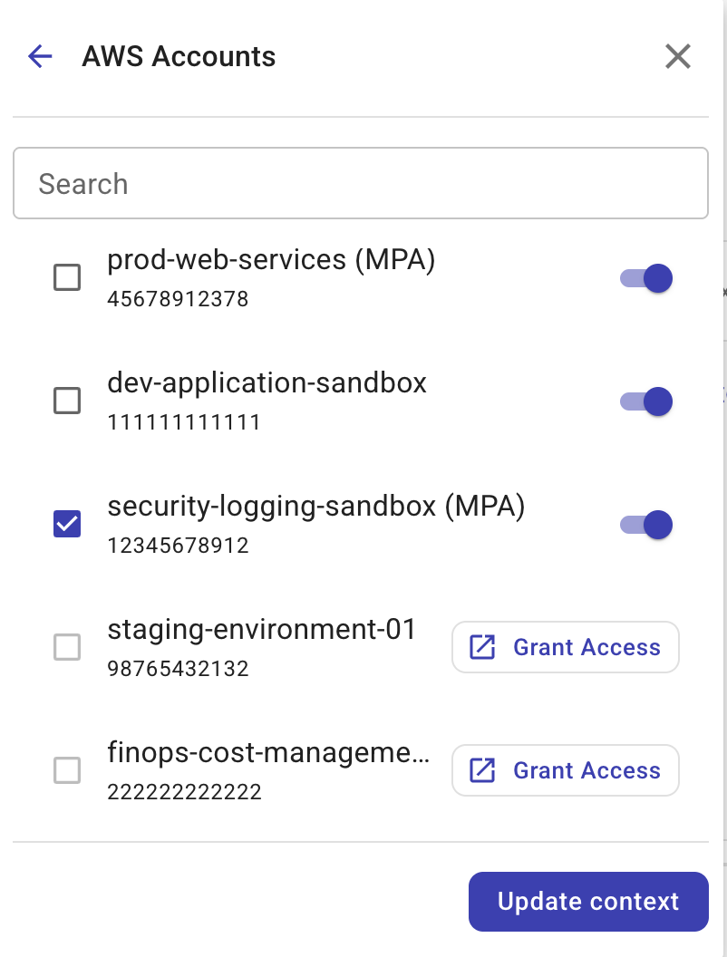 Enable AWS account in Ava