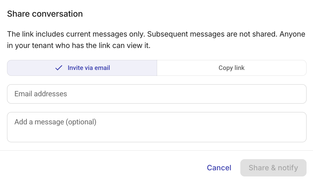 Select Ava share conversation icon
