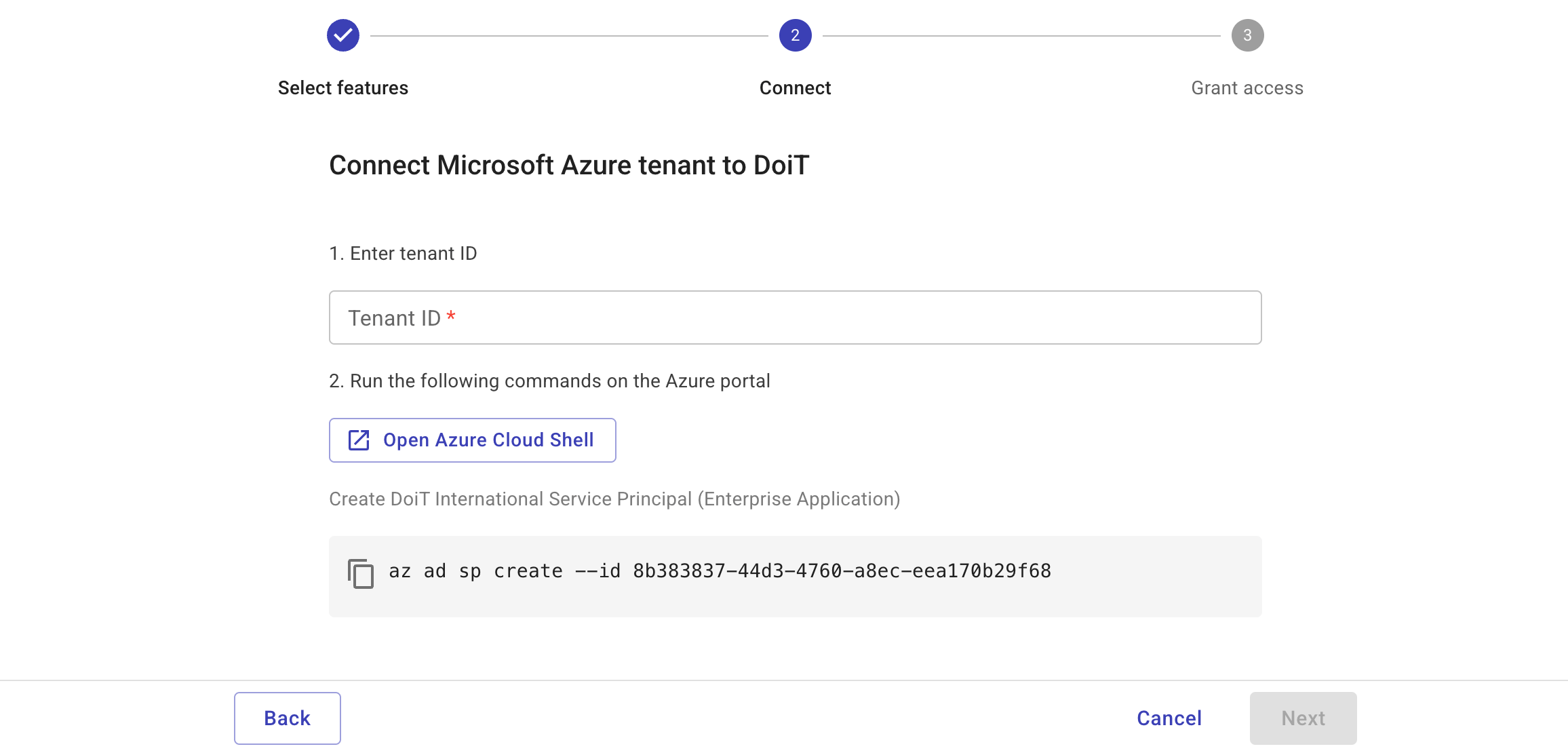 Connect Azure tenant