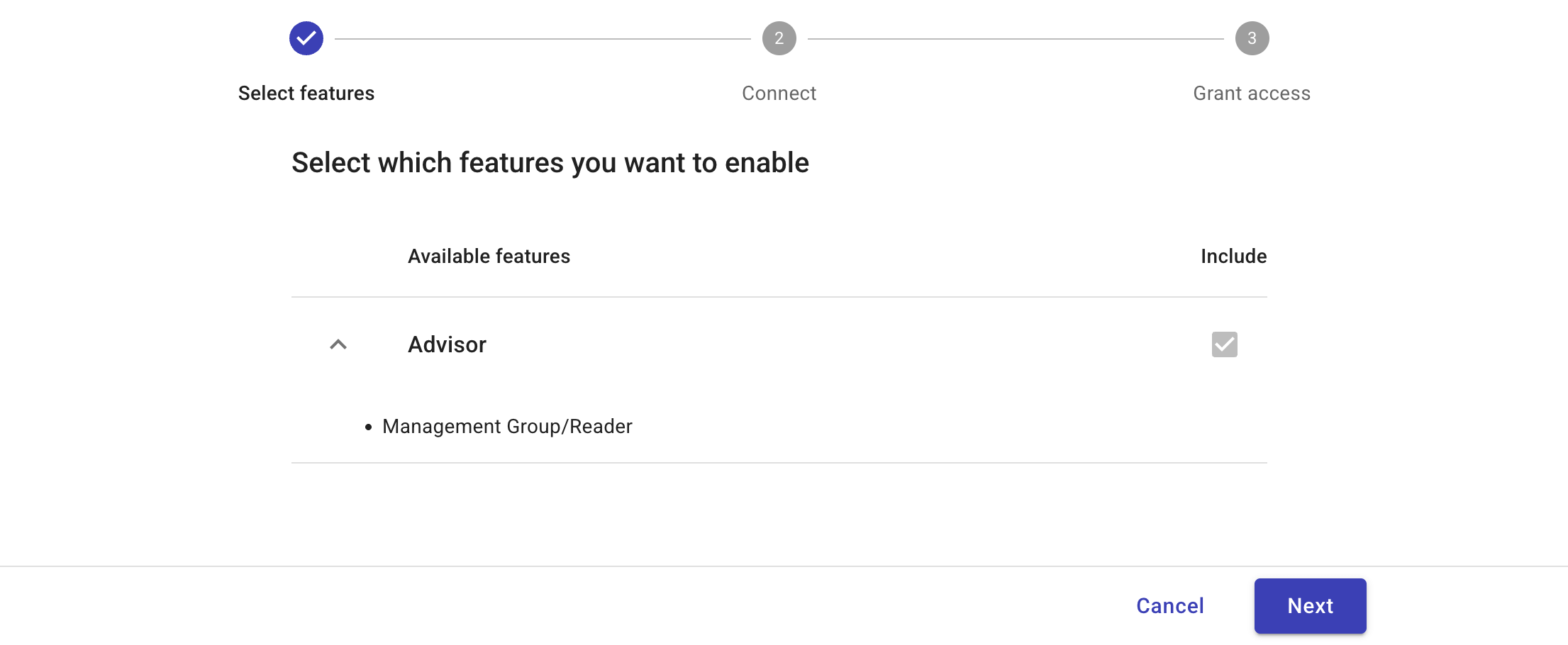 Select the Advisor feature