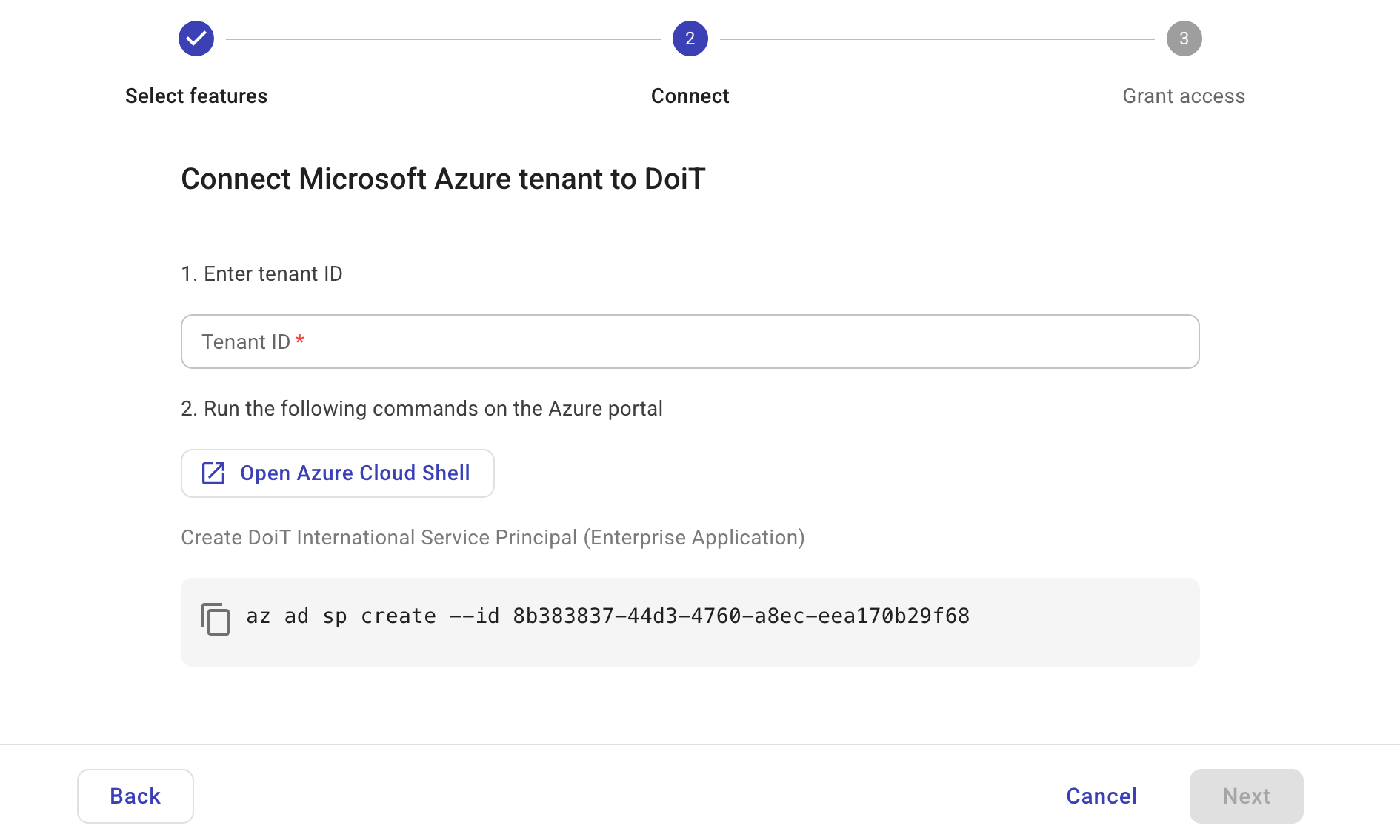 Connect Azure tenant