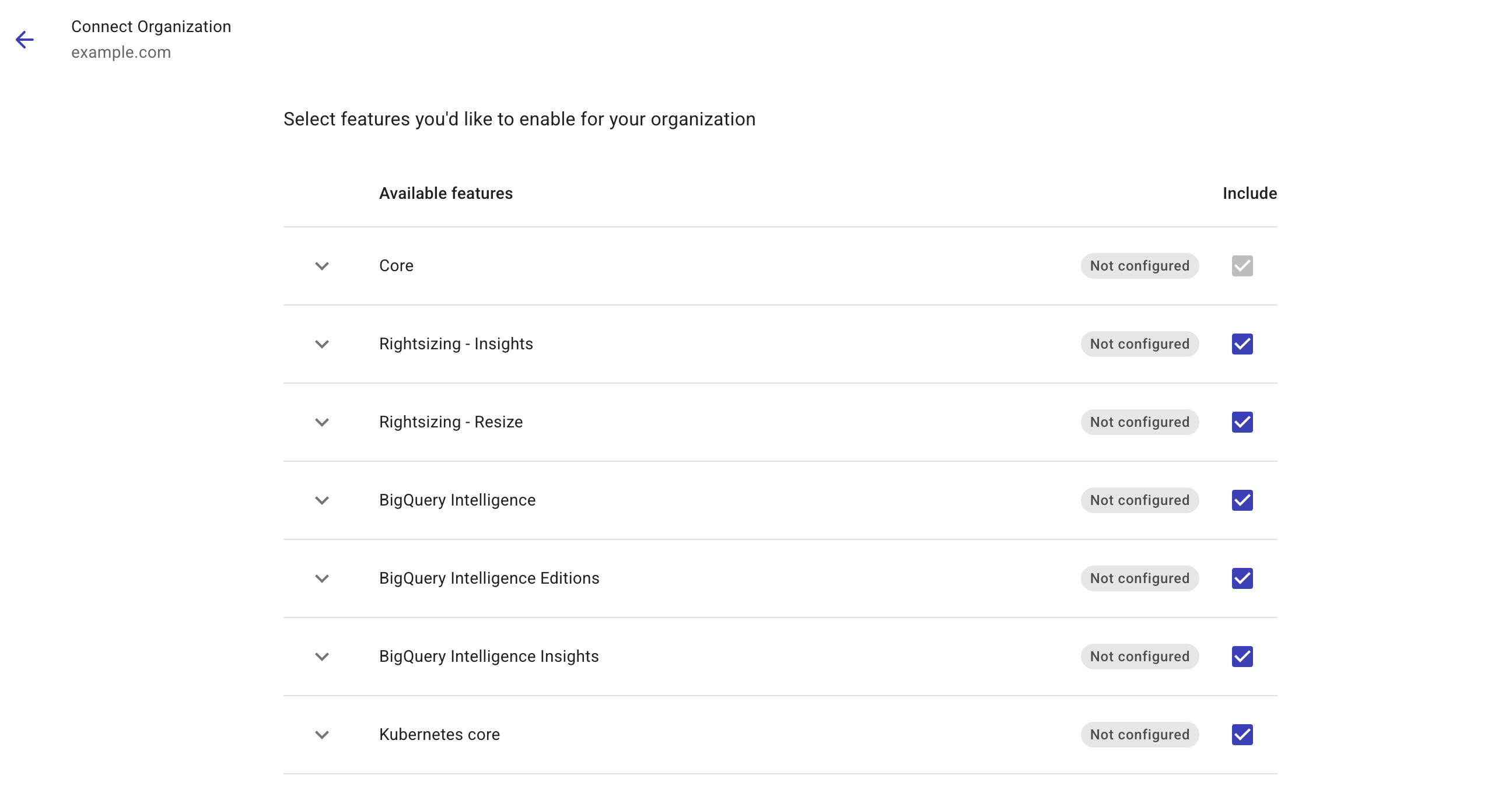 Google Cloud settings new organization