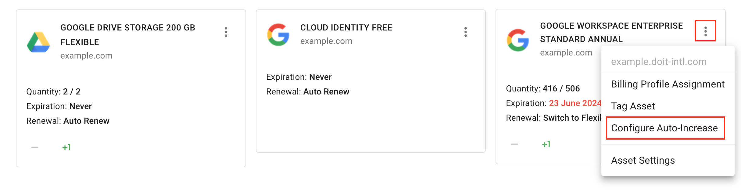 Configure Auto-Increase option