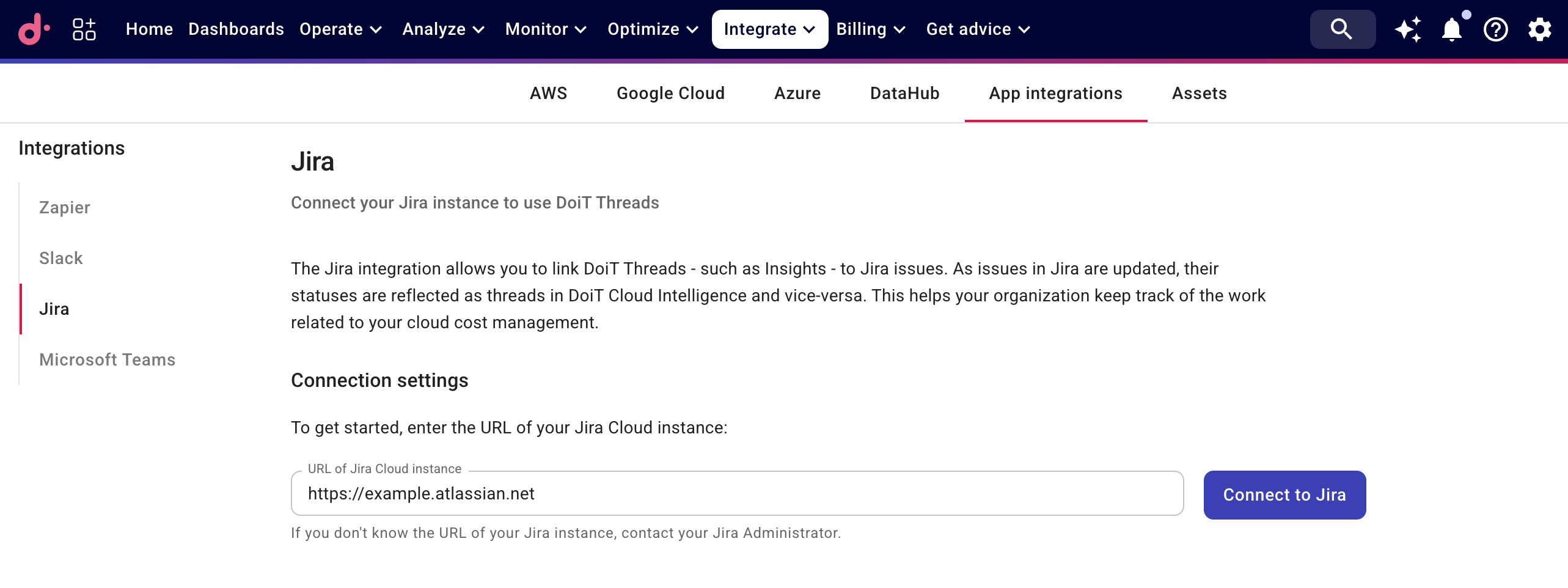 Jira connection settings