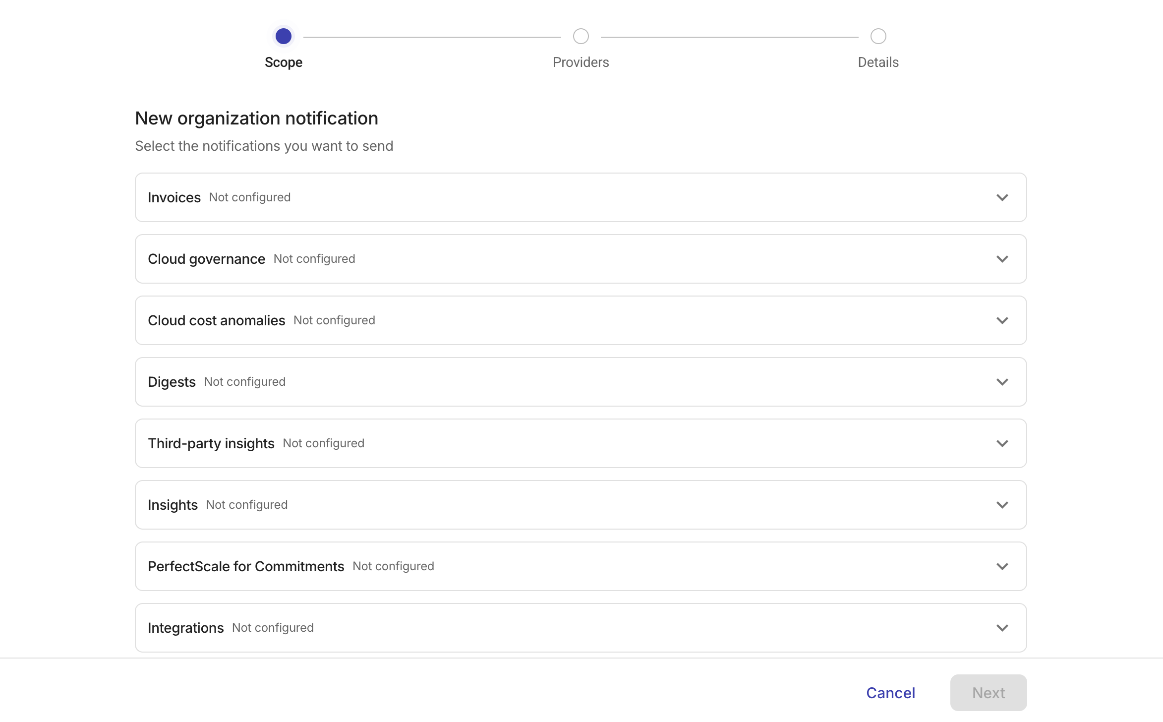 Notifications wizard