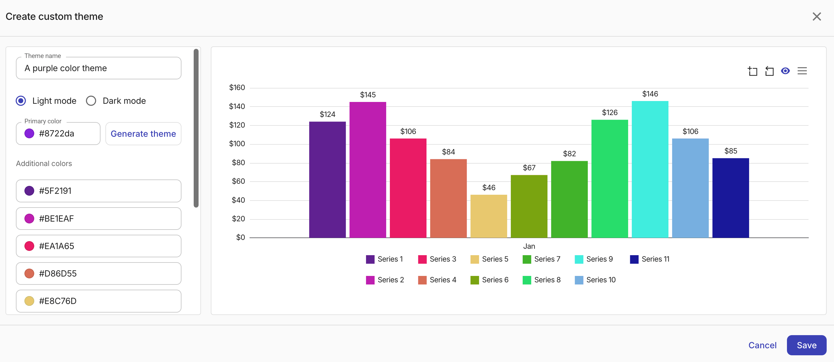 Generate custom theme.