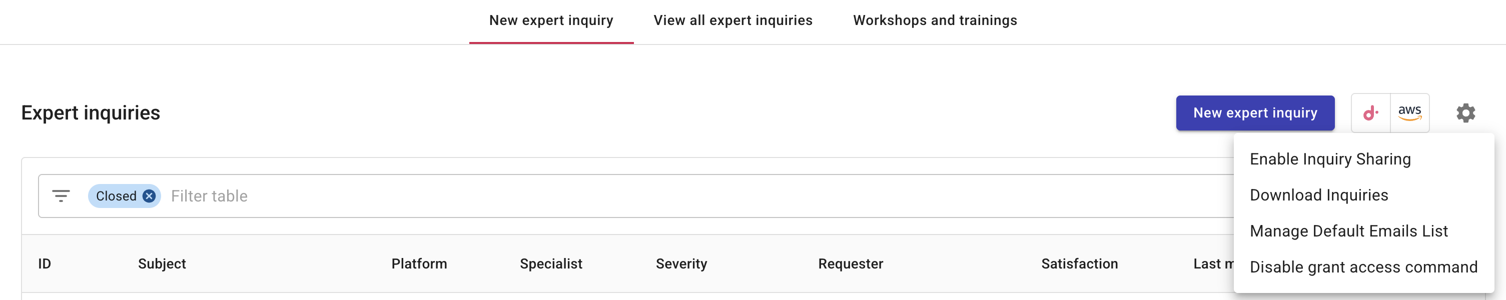 The Consulting and support page