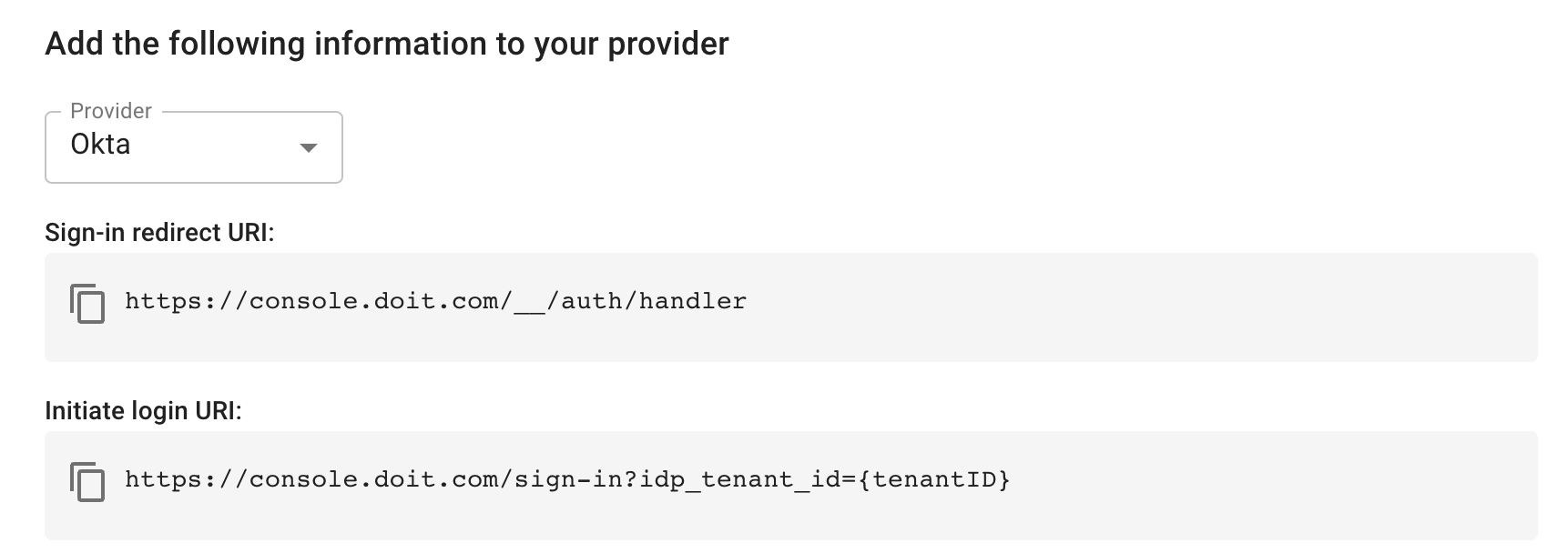 Okta OIDC SSO configurations