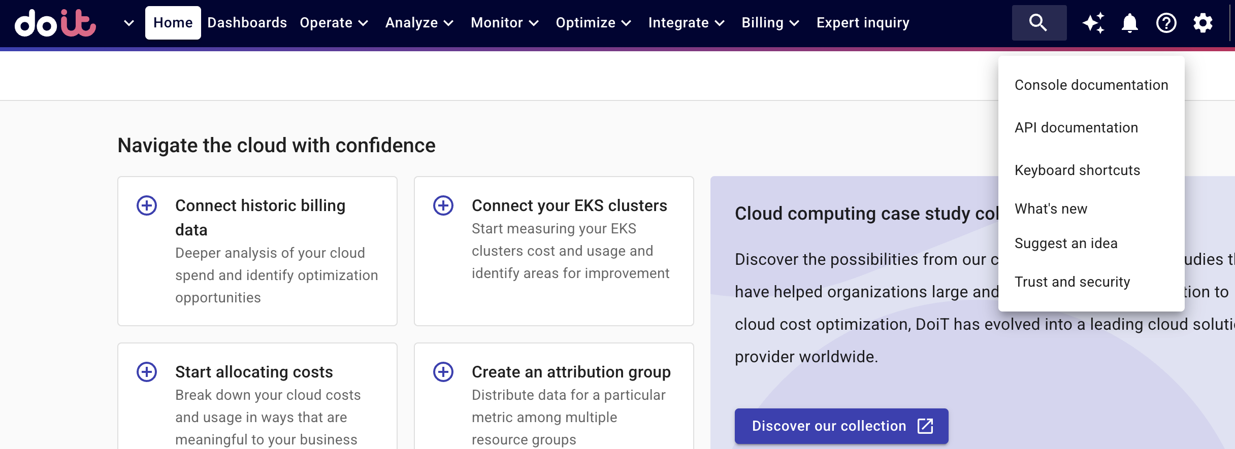Suggest an idea from the DoiT console.